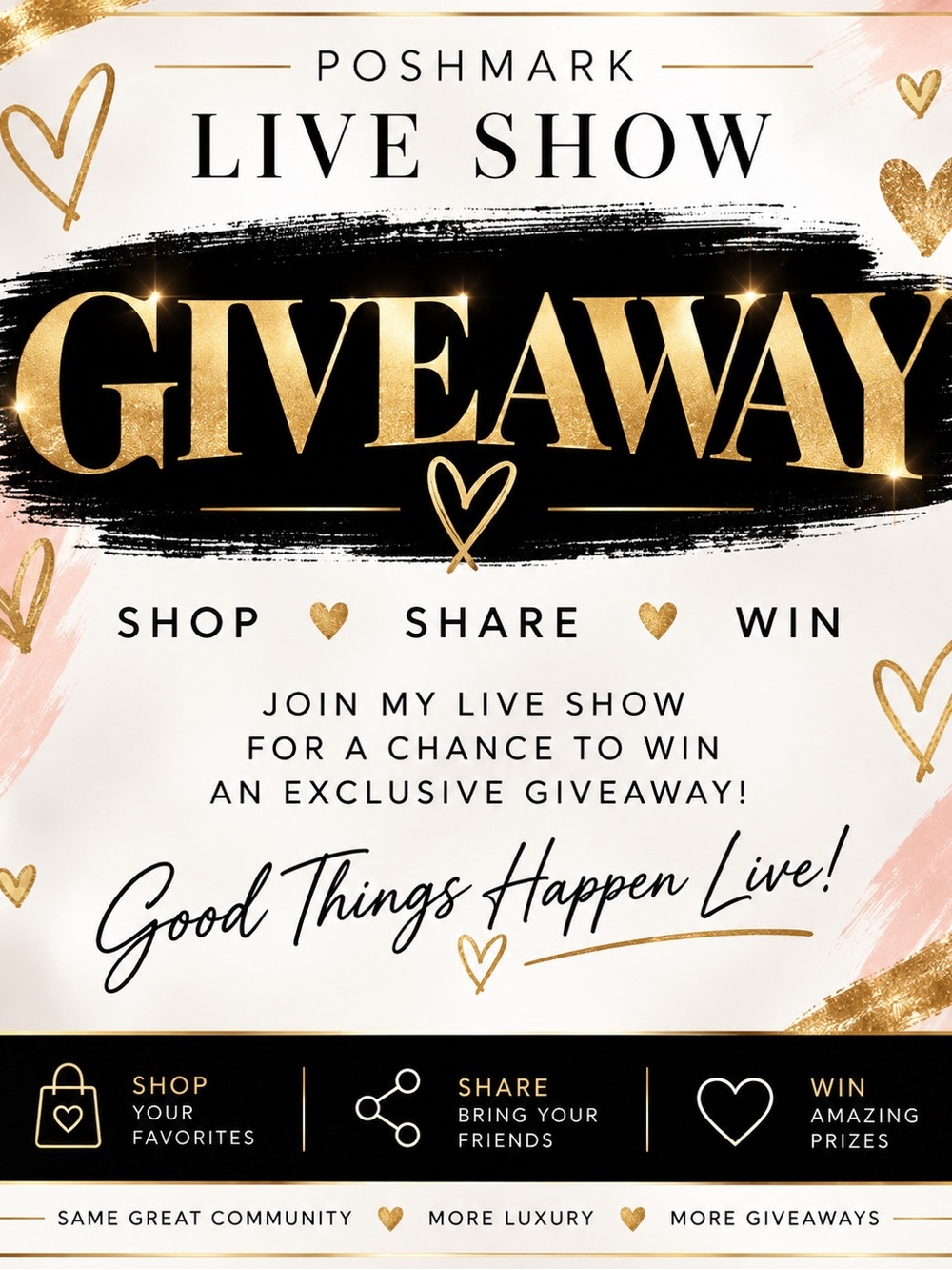Gold & Black GIVEAWAY Live Show Poster